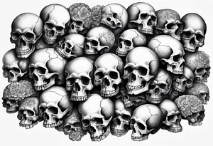 A lot of small skulls tattoo idea