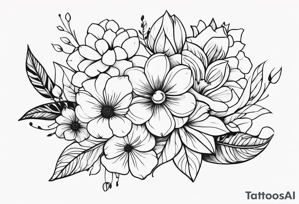 ornaments of flowers tattoo idea