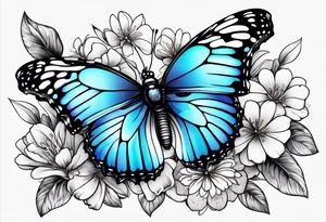 butterfly, snow, flower tattoo idea