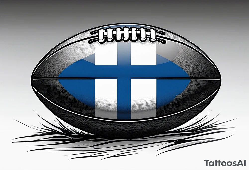 Rugby ball with Finland flag tattoo idea