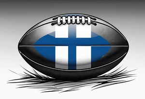 Rugby ball with Finland flag tattoo idea