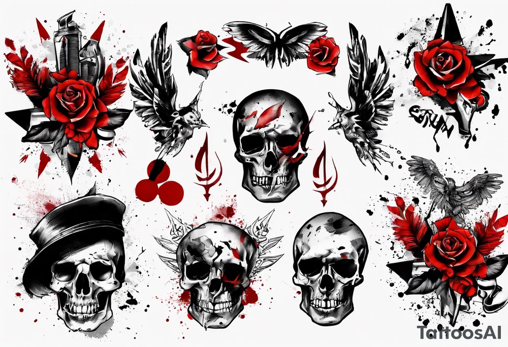 trash polka tattoo idea