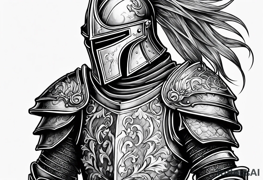 knight in heavy armor tattoo idea