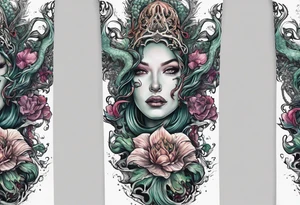 Cthulhu arm sleeve with other eldritch beasts tattoo idea