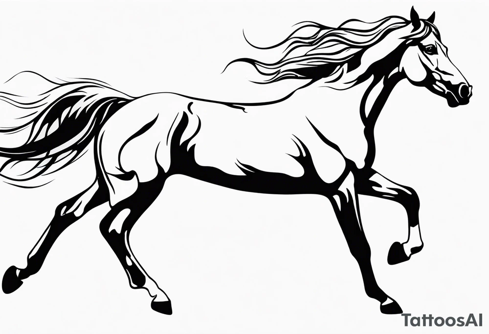 firey horse running tattoo idea