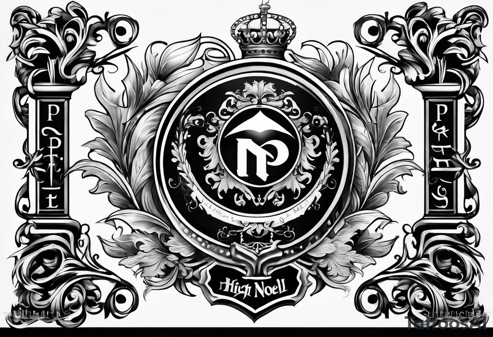 create a family crest for last name Pierre Noel tattoo idea