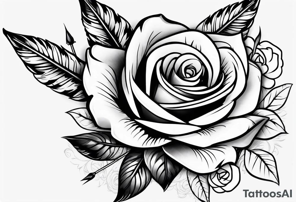 indian arrows with a rose tattoo idea