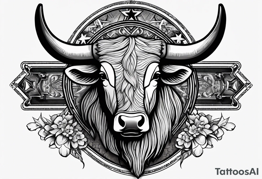 cybersigilism mad Longhorn with state of texas as the background
With “512” on top of the head tattoo idea