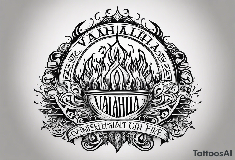 valhalla funeral on fire tattoo idea