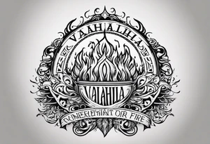 valhalla funeral on fire tattoo idea