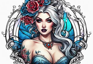 Sexy pinup ghost girl tattoo idea