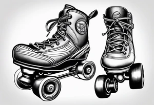 Pair of new school rollerskates tattoo idea