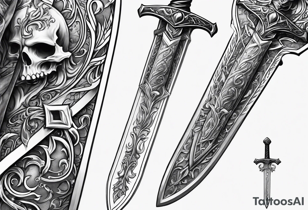 Bone sword tattoo idea