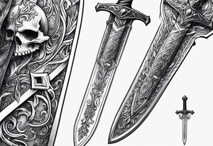 Bone sword tattoo idea