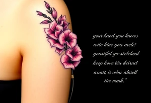 Quotes, paintbrushes, Gladiolus tattoo idea