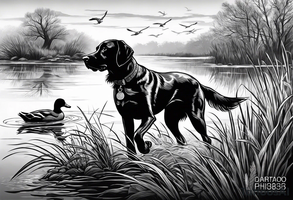 bird dog retrieving duck from marsh tattoo idea bird dog retrieving duck from marsh tattoo idea