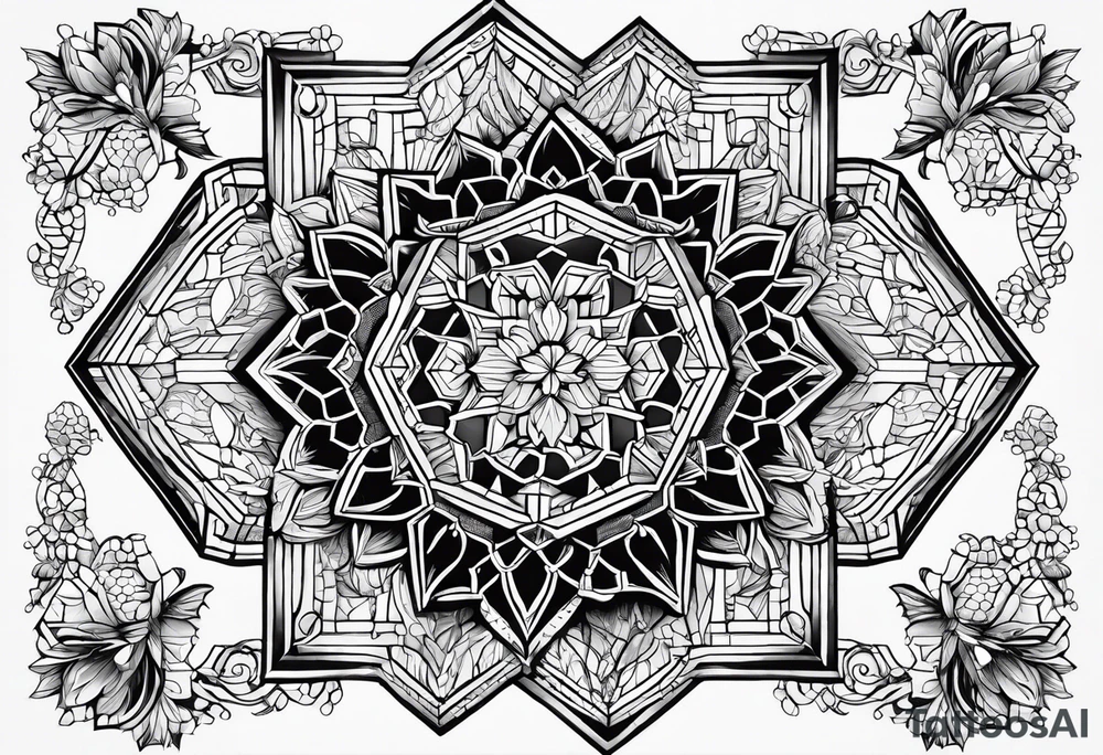 Even honeycomb pattern containing snowflakes tattoo idea