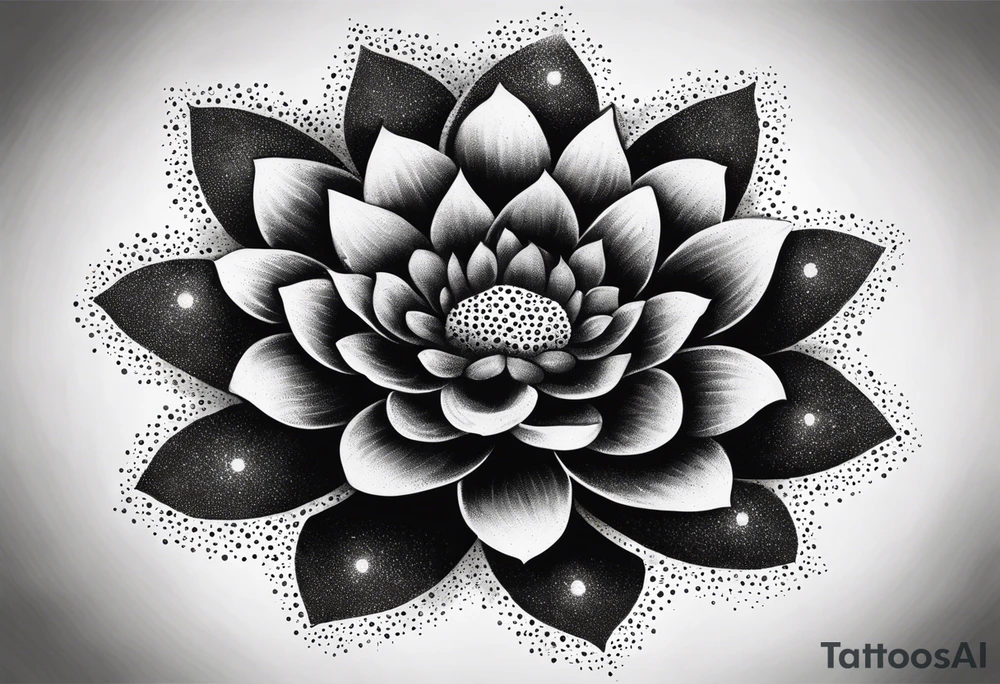 Cosmic space flower tattoo idea