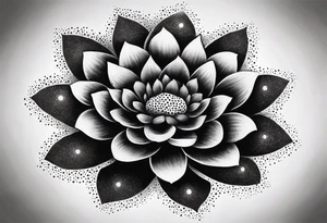 Cosmic space flower tattoo idea