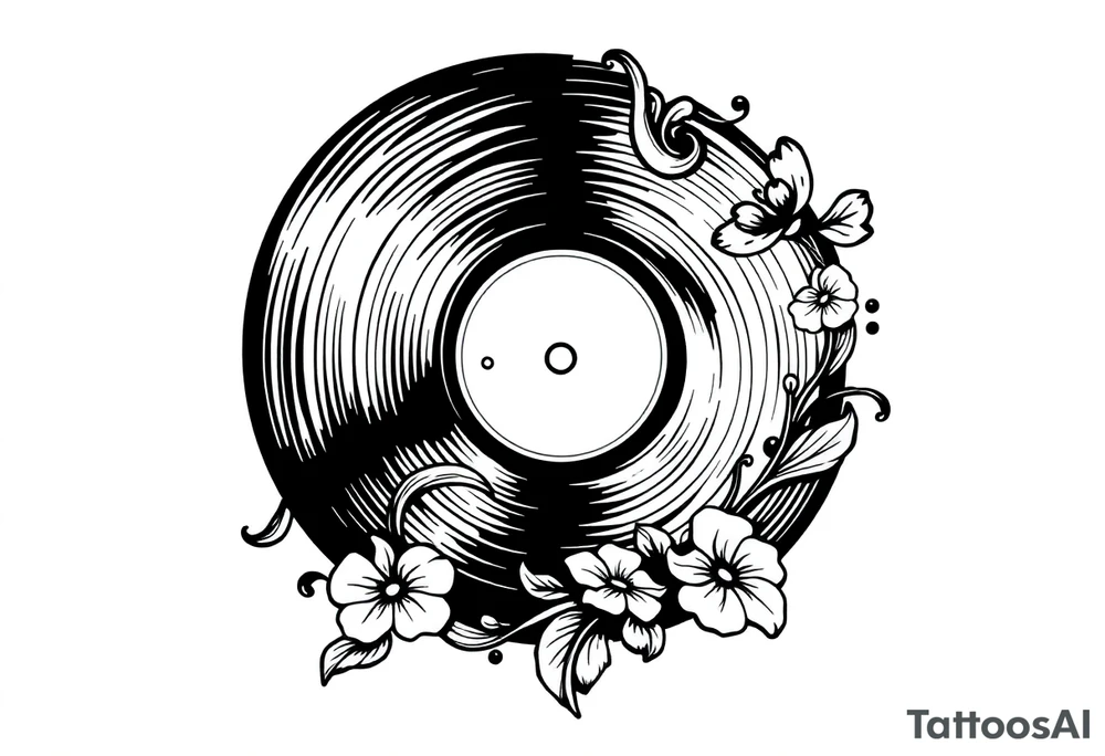 vinyl record tattoo idea