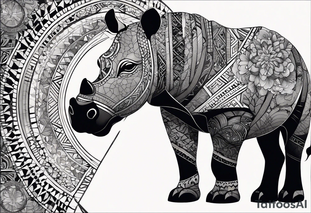 Very asymmetrical, +geometric pattern, with realistic full moon, with hippo,+tribal, +geometric, +inkart , +blackwork, +grey scale, + sketch
with wintersweet flower bud, +inkart touch, +for men, detailed , combined favourite , tattoo idea