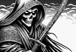 Katana and grim reaper tattoo idea