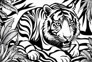 forearm 
safari tiger tattoo idea