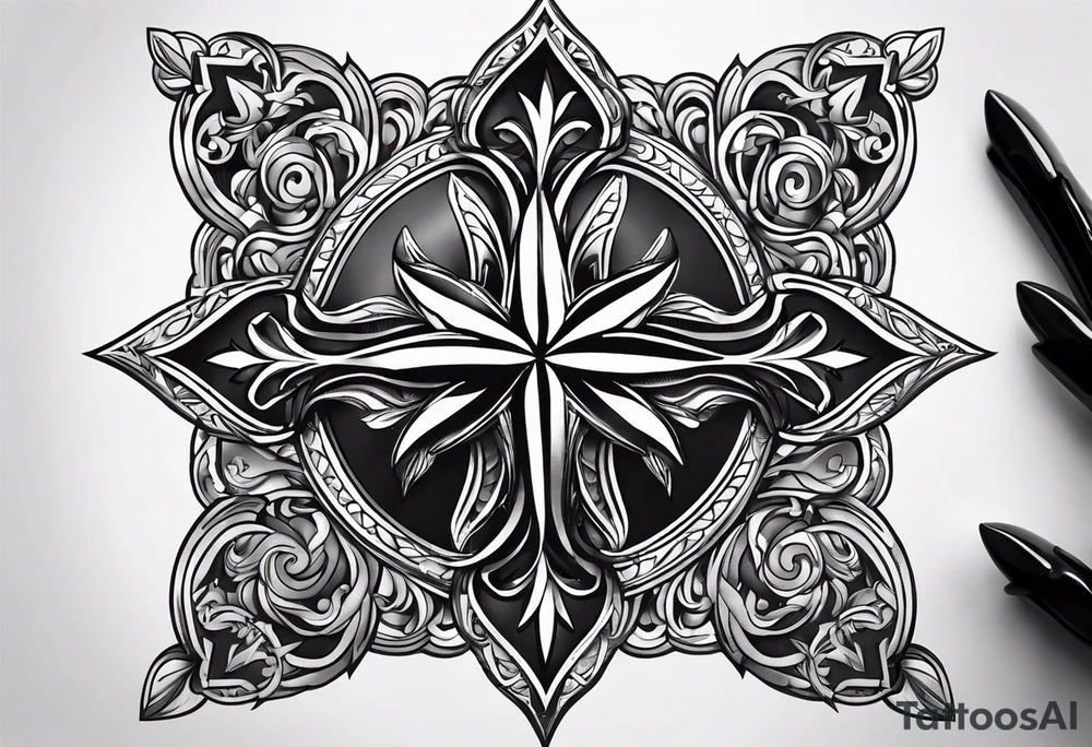 Simple Maltese cross tattoo idea