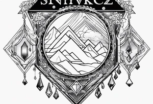 Make me a tattoo that says snvckz the jeweler with clouds and drippy diamonds tattoo idea