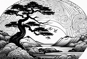 ukiyoe, bonsai tattoo idea