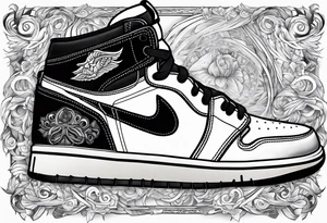 Nike air Jordan 1 sneaker tattoo idea