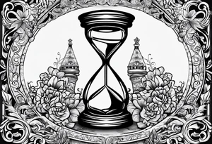 carpe diem hour glass that represent kid adult old tattoo idea
