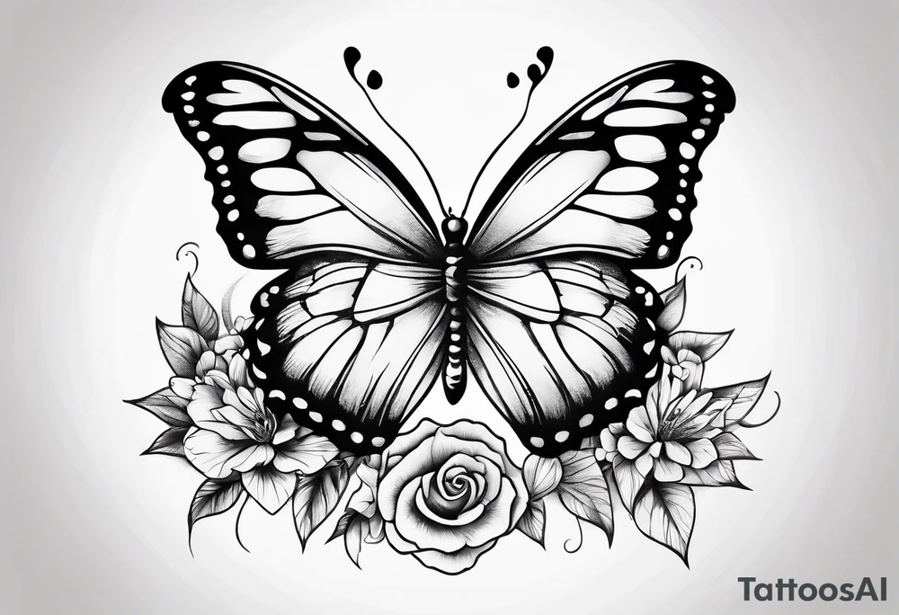 dainty, butterfly tattoo idea