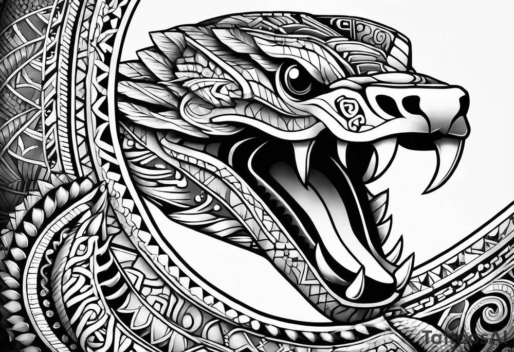 aztec snake sleeve tattoo idea
