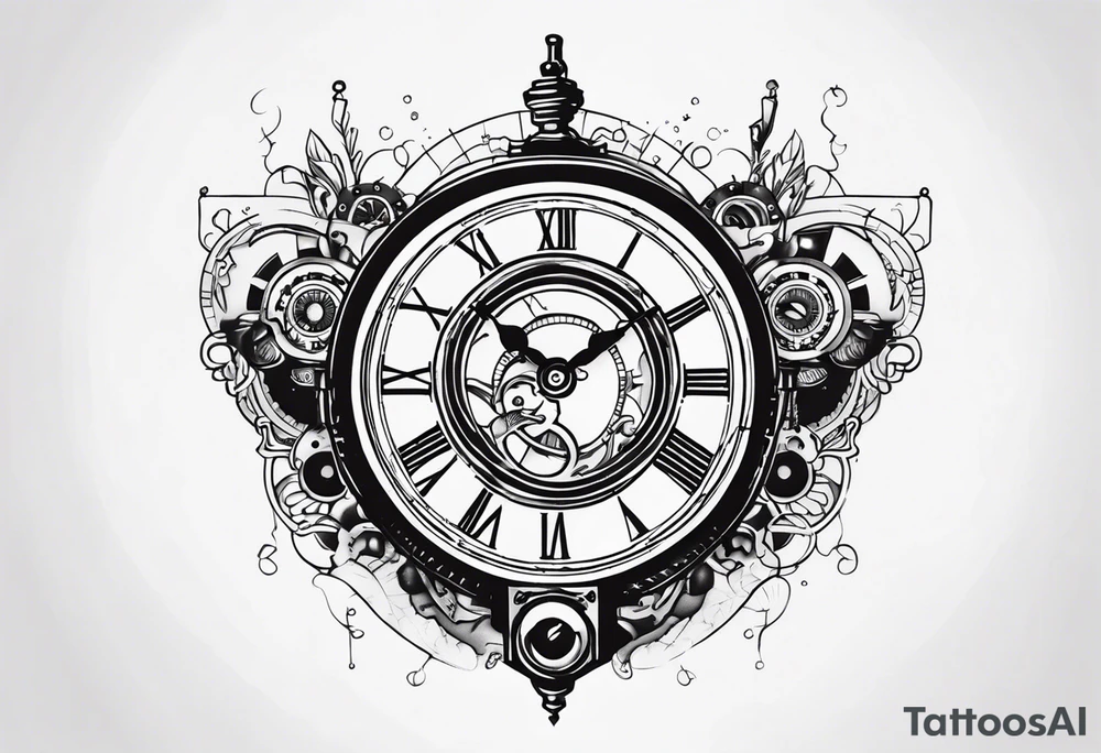 Steampunk clock tattoo idea