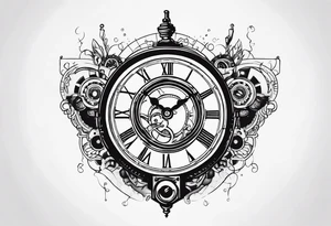 Steampunk clock tattoo idea