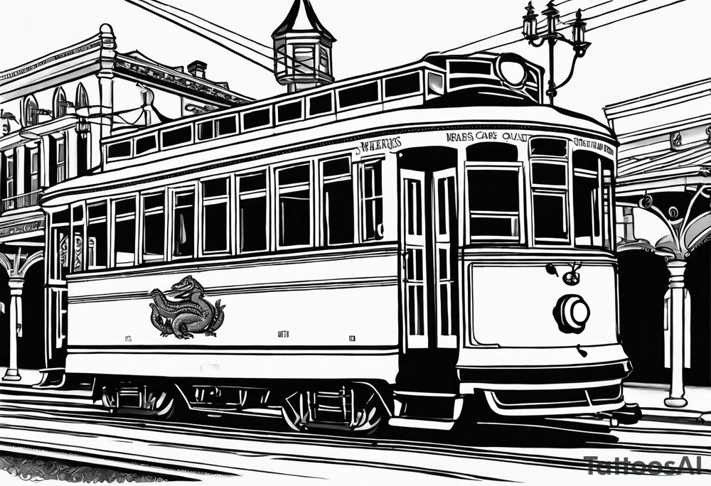 New Orleans, streetcar, alligator, Mardi gras tattoo idea