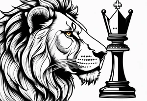 Chess king piece with lion tattoo idea