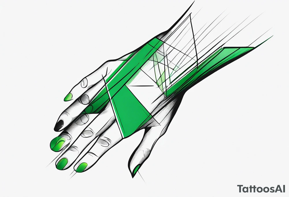 lines around wrist, abstract, green and black, covered from wrist to forearm, fully covered, no borders, blackwork, no people tattoo idea