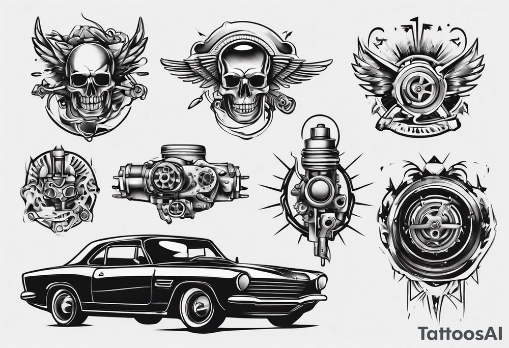 car engine tattoo idea