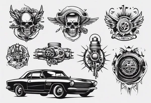 car engine tattoo idea