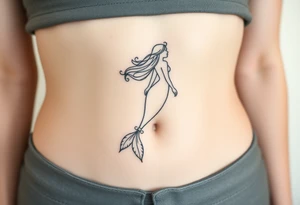 Mermaid light grainy tattoo idea