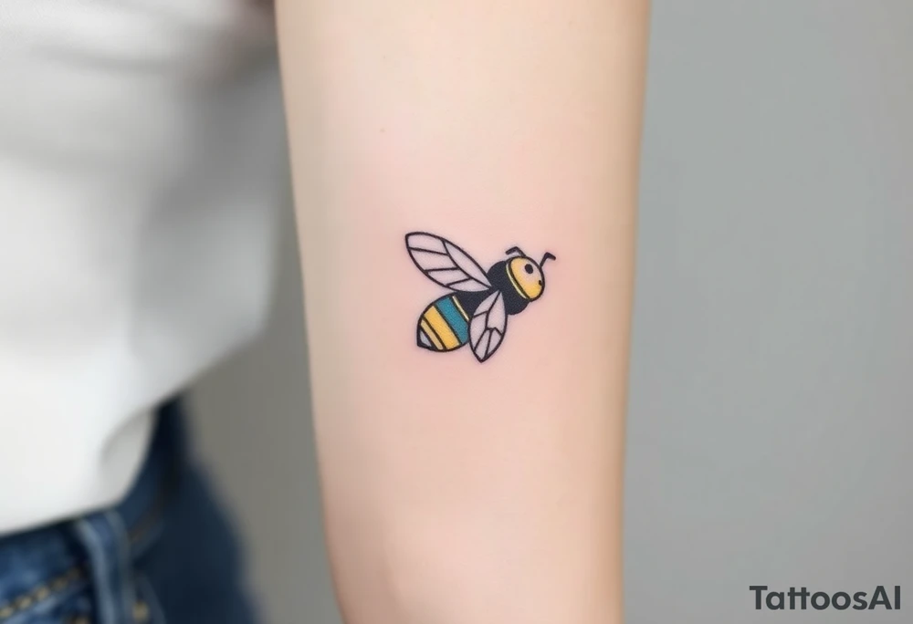 jet with a bee flying with it tattoo idea