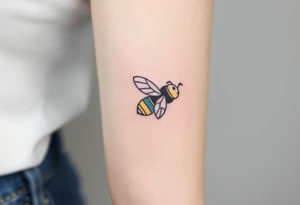 jet with a bee flying with it tattoo idea