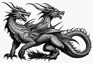 Dragon out of single line tattoo idea
