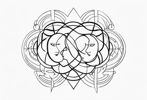 Gemini family unique tattoo idea