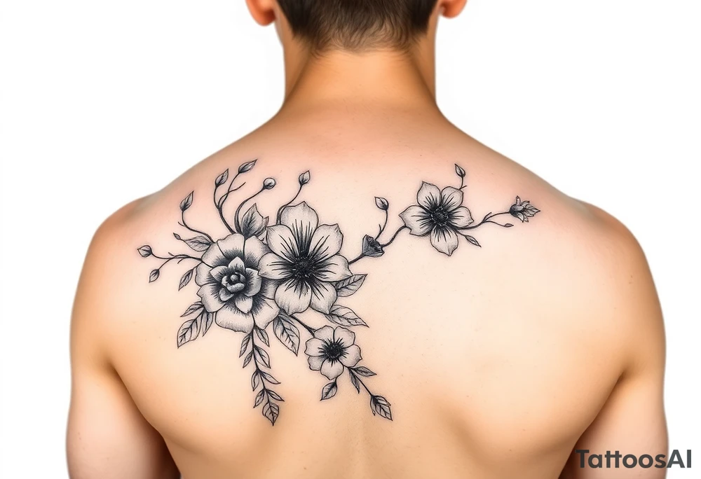 Flowers and vines tattoo idea