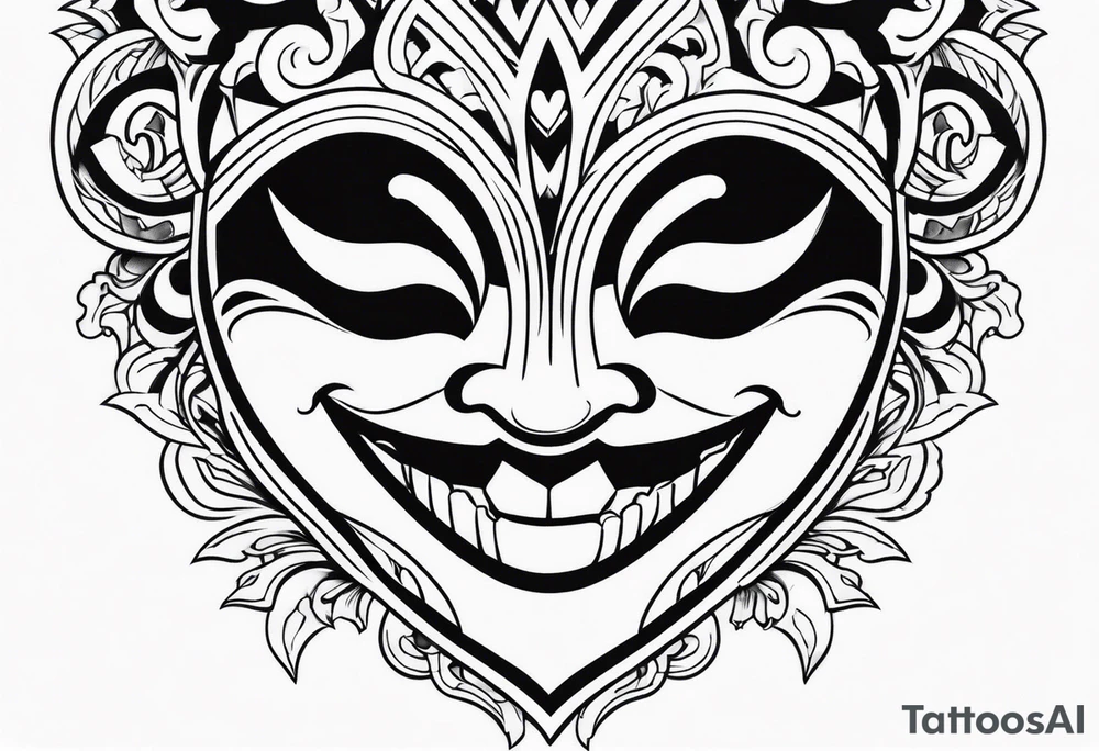Gothic Laughing mask tattoo idea
