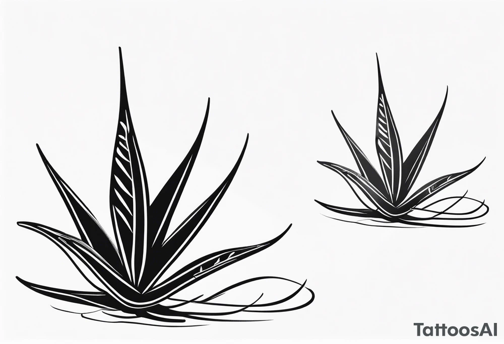 Aloe plant leaf tattoo idea