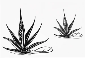 Aloe plant leaf tattoo idea